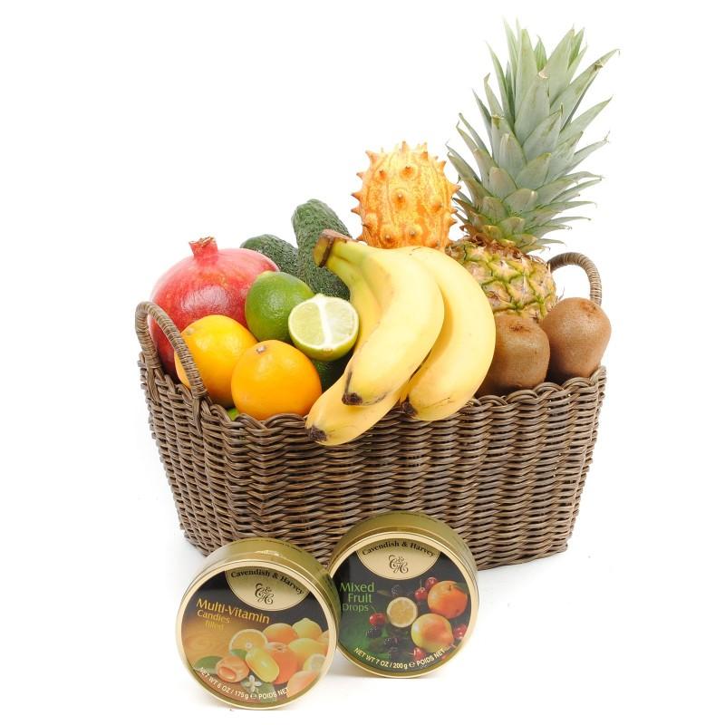 Seasonal Exotic Fruit Basket & Candies