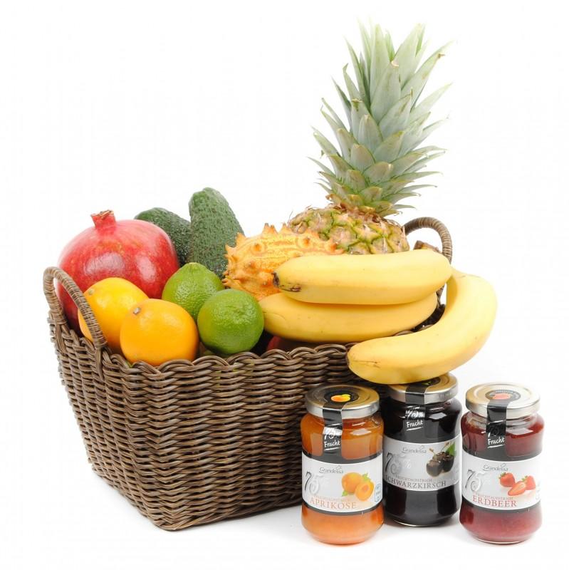 Seasonal Exotic Fruit & Jam Gift Basket