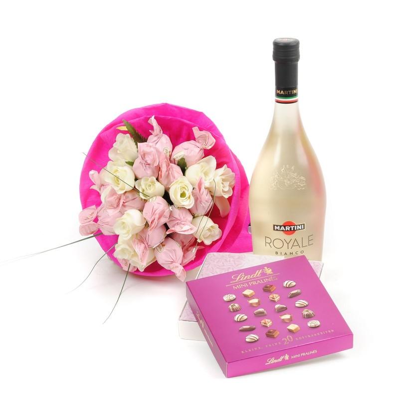 Sweet Bouquet & Martini Bianco with Lindt Box