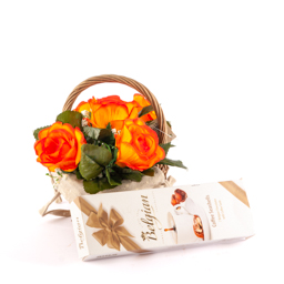 Artificial Orange Rosses, Belgian Chocolate Shells